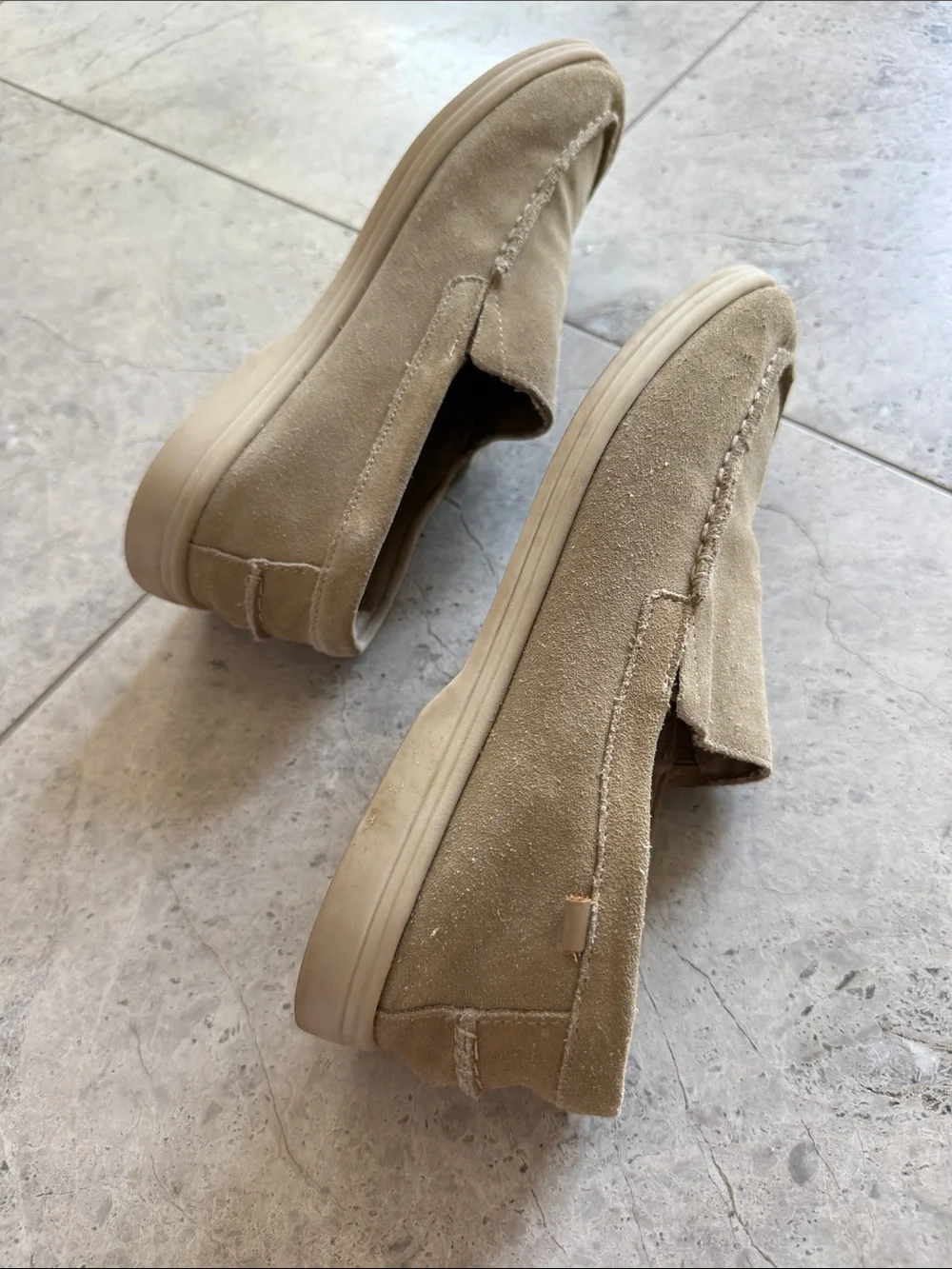 Zara Kids Beige Suede Slip-On Loafers